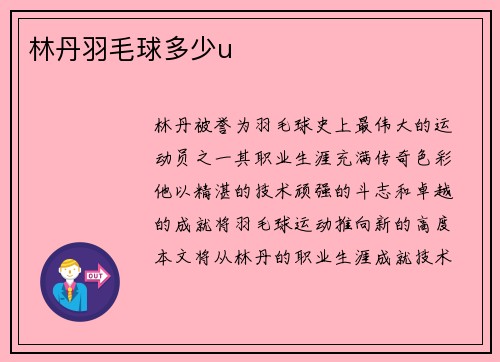 林丹羽毛球多少u